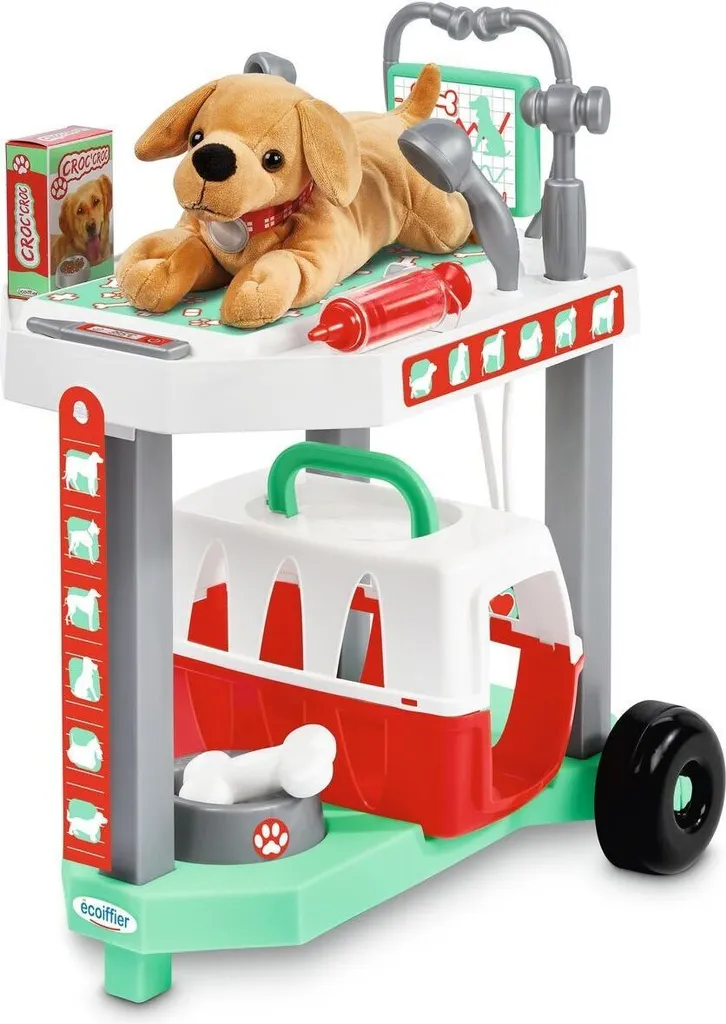 Clinique Vétérinaire Ecoiffier 14 pièces avec Table de Soin et Peluche