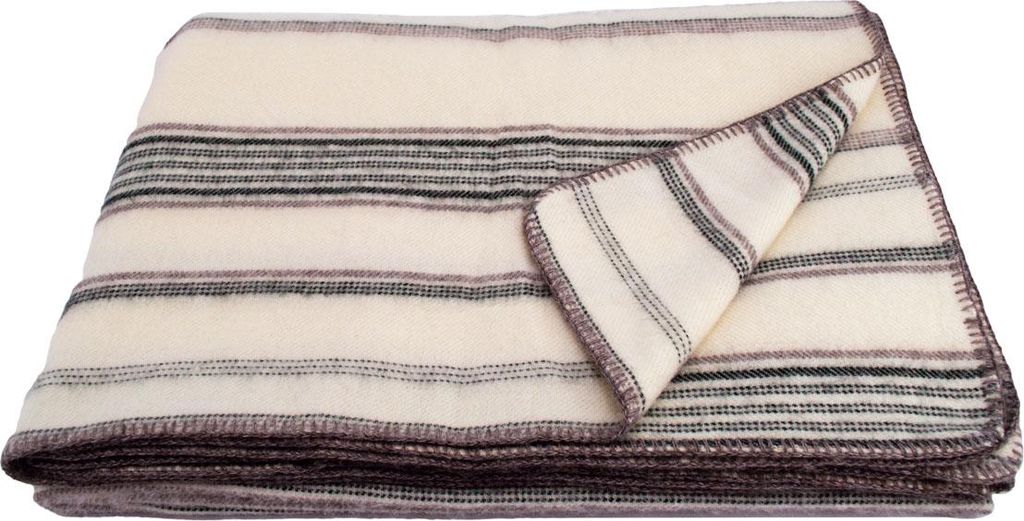 Gestreifte Decke aus Wolle und Mohair