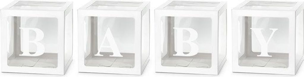 Pop up "BABY" Witte Deco Ballonblokken (30x30cm) - 4 stuks