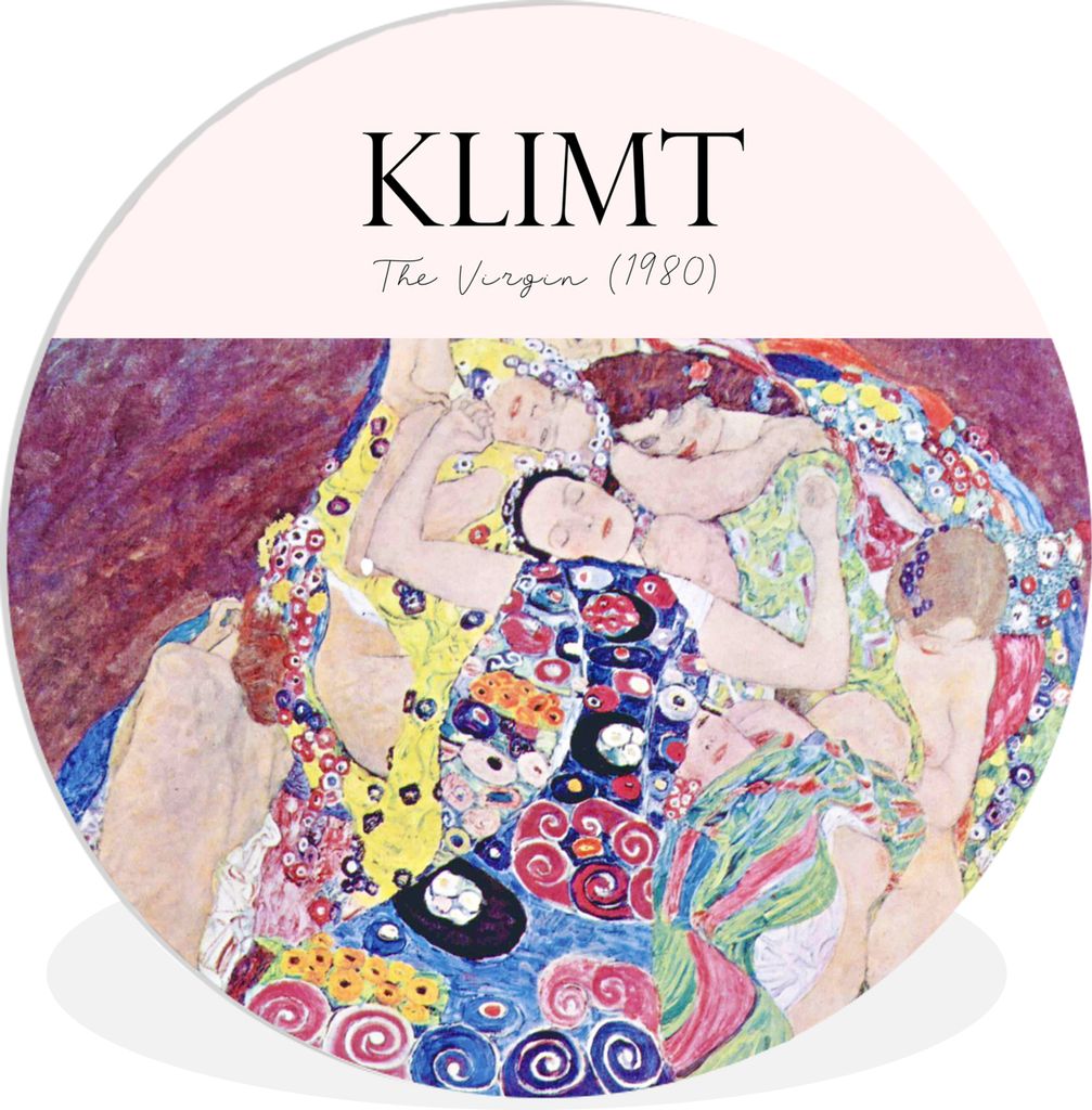 MuchoWow Rundes Wandbild - Runde Bilder Die Jungfrau (1980) - Gustav Klimt - Alte Meister Ø 30 cm Kreis Wanddekoration Kunststoff - Wandkreis - ...