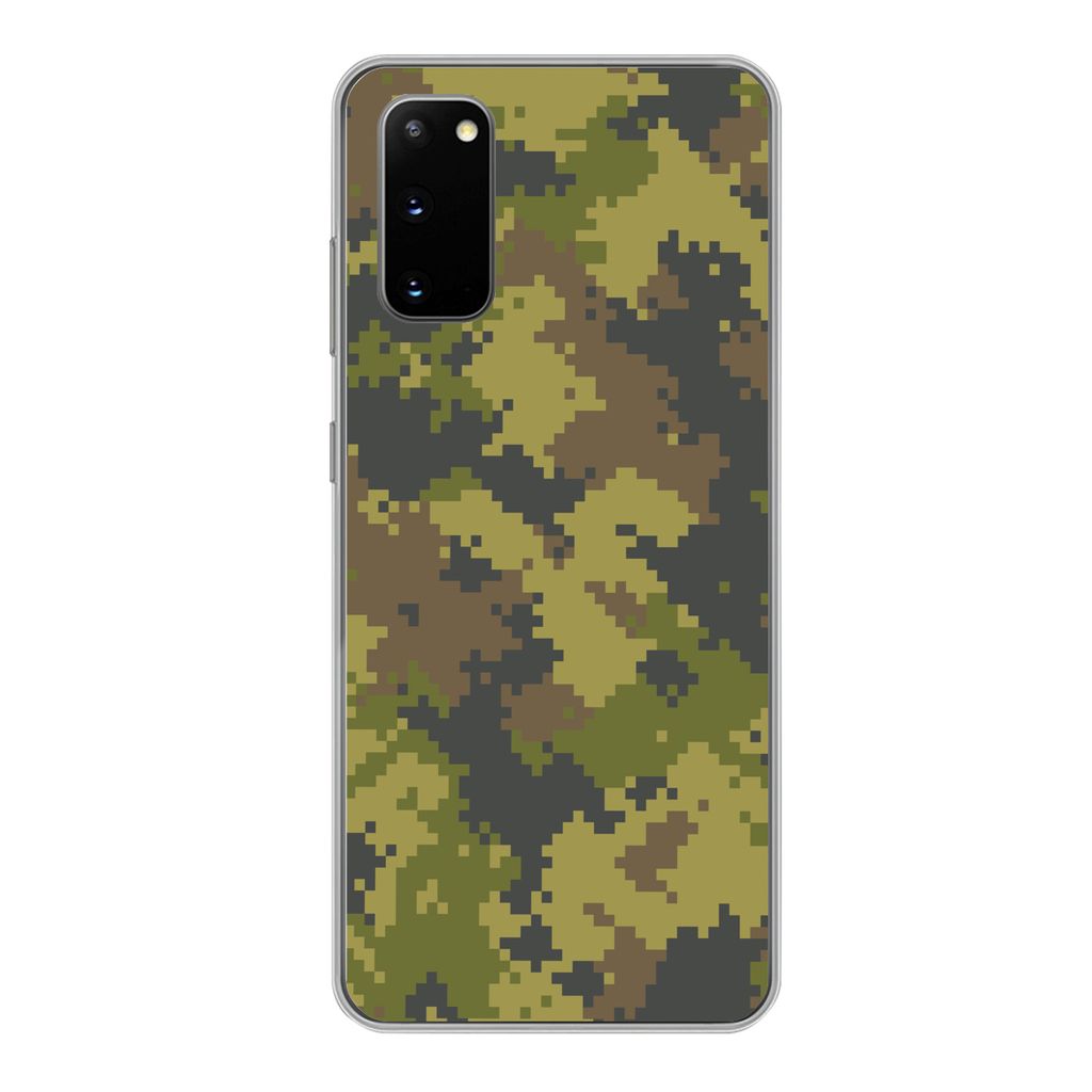 MuchoWow Handyhülle Schutzhülle Hülle für Samsung Galaxy S20 Illustriertes Tarnmuster von Pixeln Silikon Softcase Handy Hülle - Bild