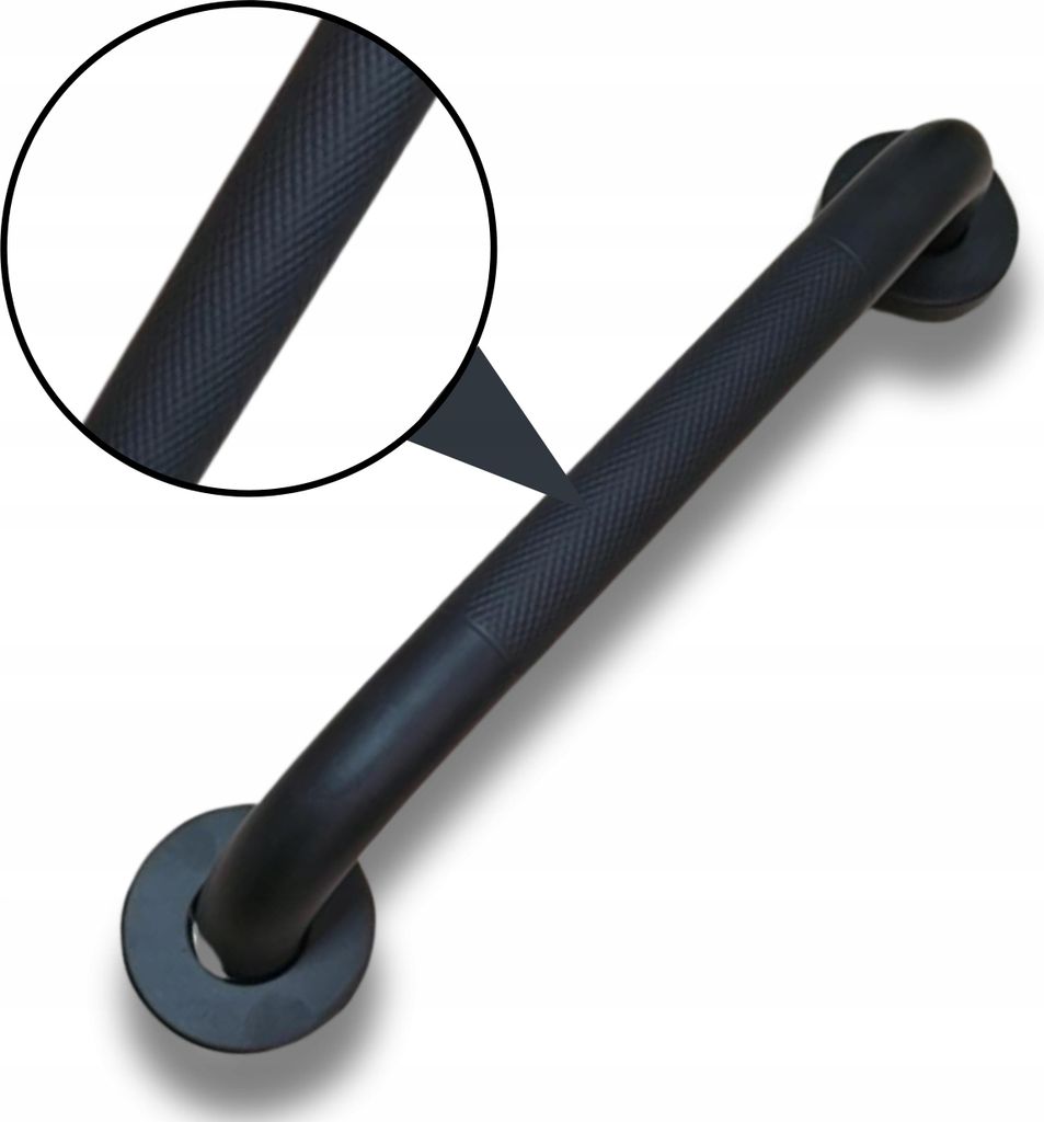 Maniglione per bagno - Antiscivolo - Nero - 30 x 2,5 cm - Immagine del prodotto 