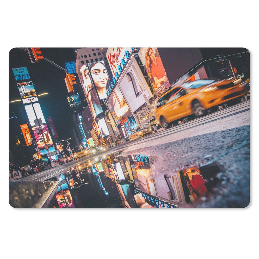 MuchoWow Mauspad Mousepad New York - Wasser - Werbeschild 27x18 cm - Mousepads - Maus Mat - Pad - Mausunterlage - Büroartikel - Desk Matten