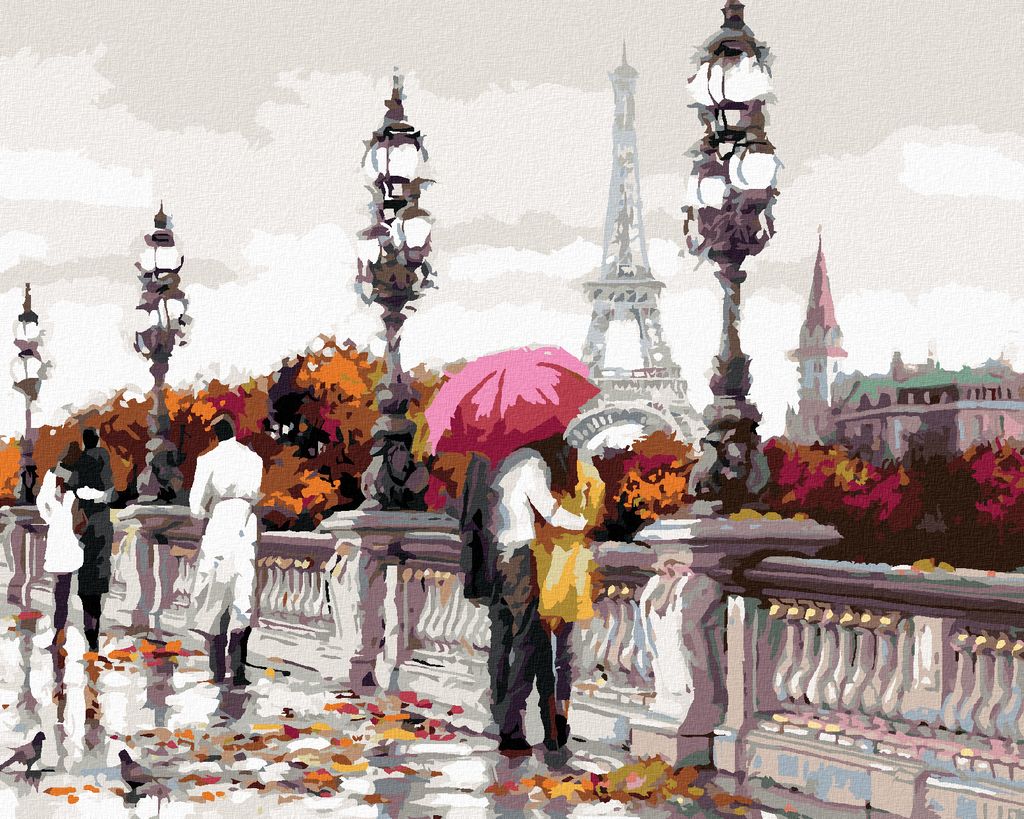 Zuty - Malen nach Zahlen - BRÜCKE IN PARIS (RICHARD MACNEIL), 40x50 cm, ohne Keilrahmen