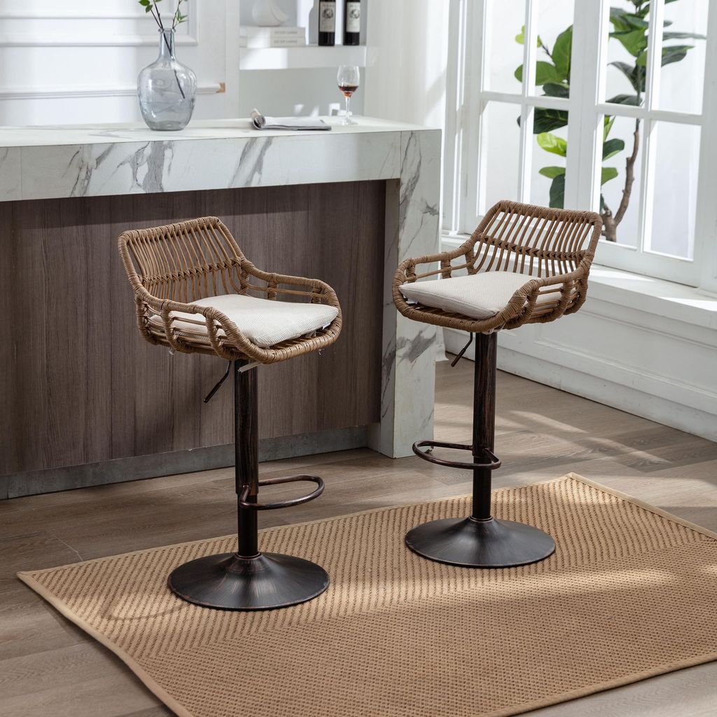 MODFU Tabouret De Bar Réglable - Avec Repose-Pieds, Image du produit 