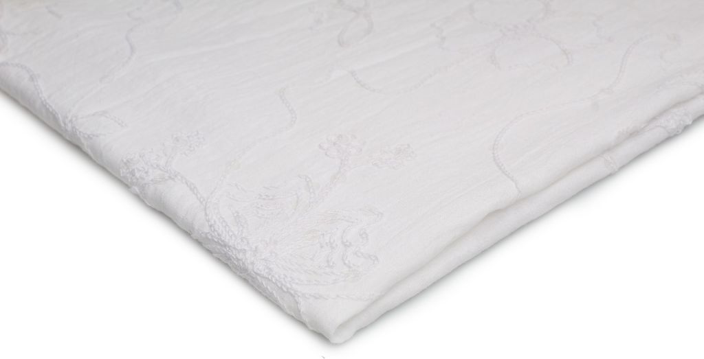 Bavlnená látka s výšivkou, farba biela vzor 15 (50 x 140 Obrázok produktu 
