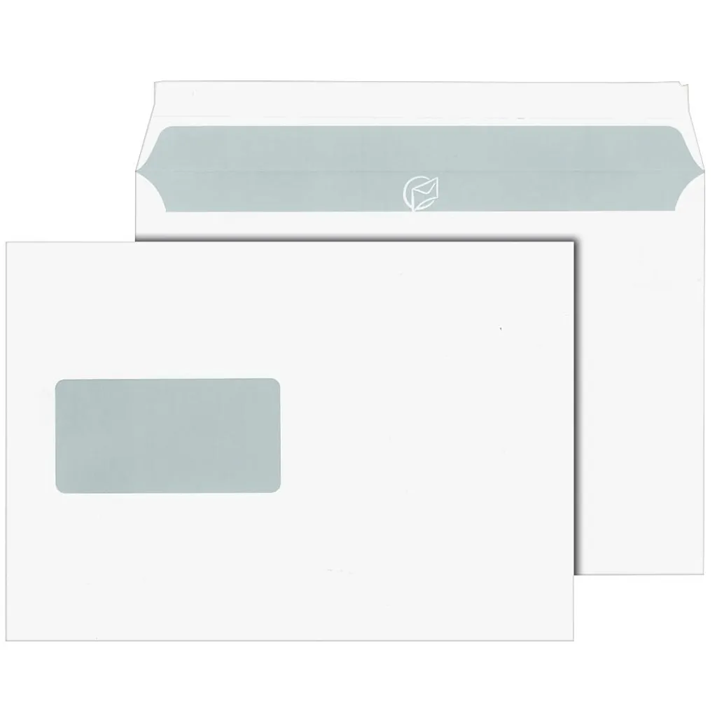 Enveloppe C5 blanche auto-adhésive MAILmedia avec fenêtre - Boîte de 500