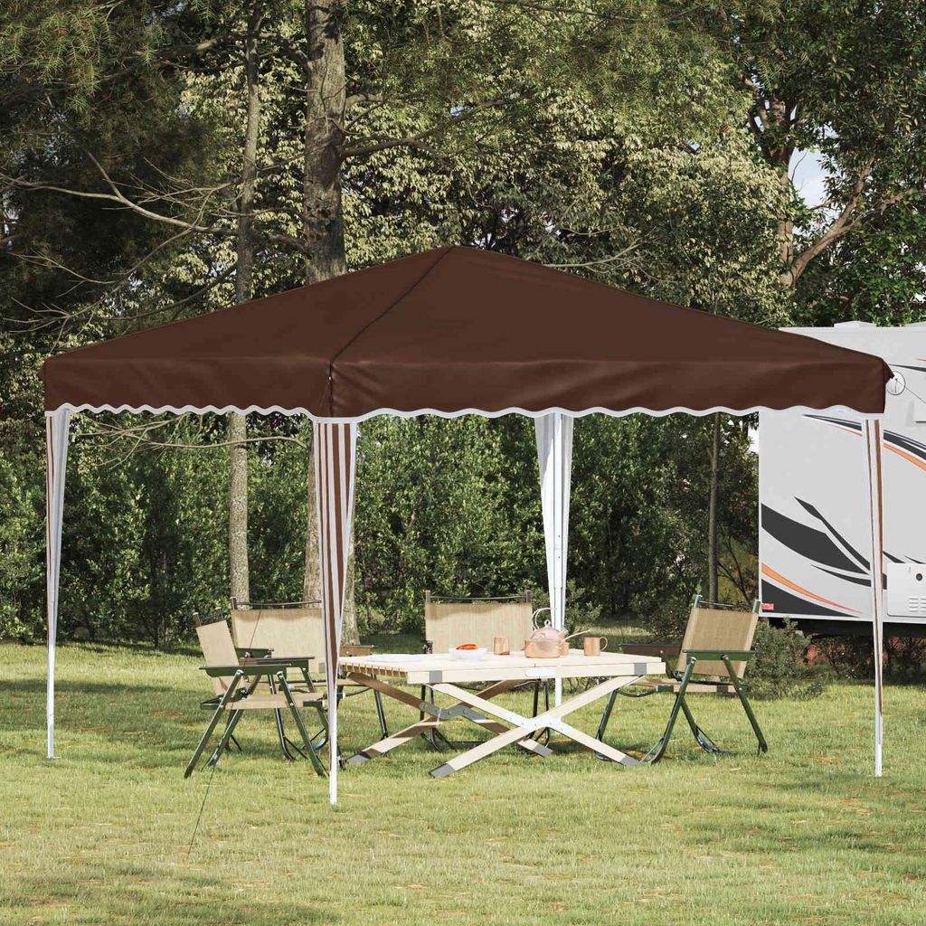 "2026 Moderne"Pop-up Partyzelt(Wasserdicht) elegantes Design - Gartenzelt/Partyzelt - Braun 288x288x245cm Oxford-Stoff - Pavillons & Partyzelte Sch...