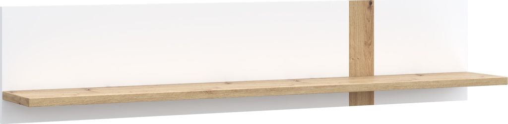 Wandboard >TULUZA< in weiß / Artisan Eiche Nachbildung - 140x29,6x21,9cm (BxHxT)