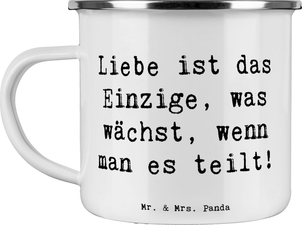 Mr. & Mrs. Panda Teetasse Spruch Eheversprechen Liebe Teilen - Weiß - Geschenk, Blechtasse, schenken, Hochtzeit, handgefertigt, Heiraten, Hochzeit...