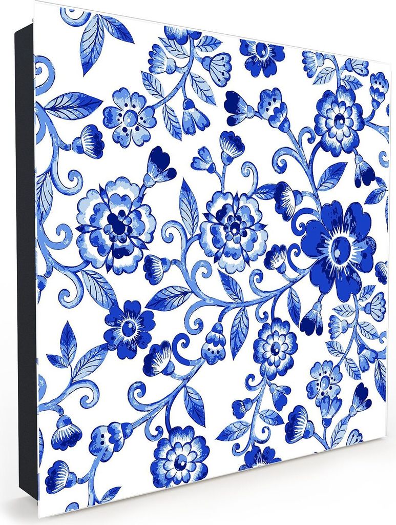 Nachbildung-Schlüsselkasten, Magnetpinnwand und Memoboard mit Glasfront Motiv Blütenmuster