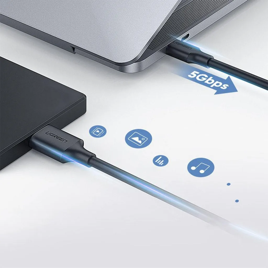 Cavo Ugreen Micro USB 3.0 a Type-C 1m - Nero per Hard Disk - 18