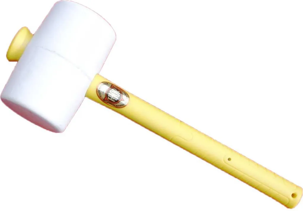 Martello THOR in gomma bianca, rotondo Ø x l 90 x 139 mm, 1.125 g, con impugnatura in fibra di vetro