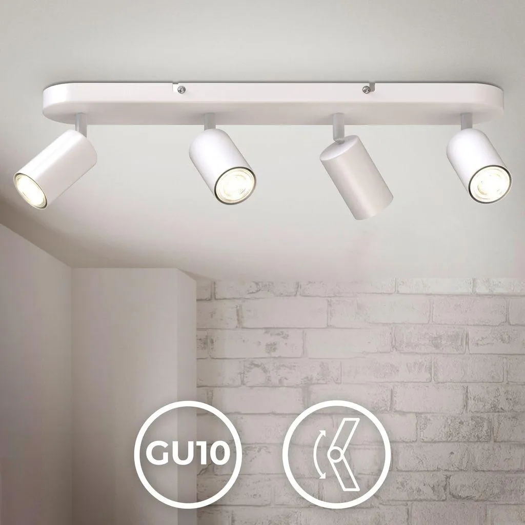 Rampe de Spots Orientables 4 Lumières GU10 Blanc Mat pour Salon - 7