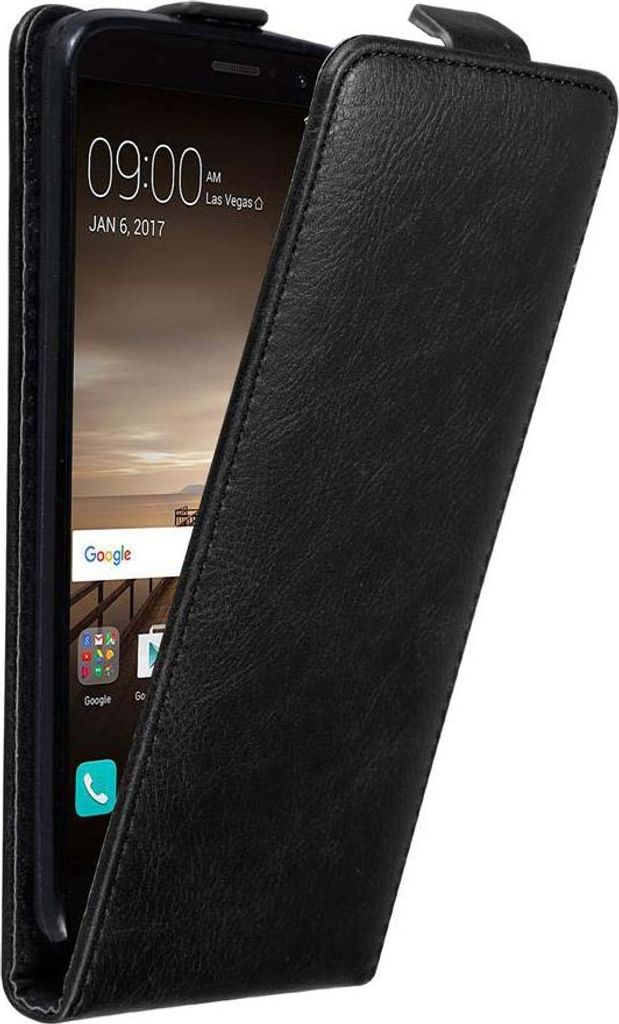 Cadorabo Hülle für Huawei MATE 9 Schutz Hülle in Schwarz Flip Etui Handyhülle Case Cover
