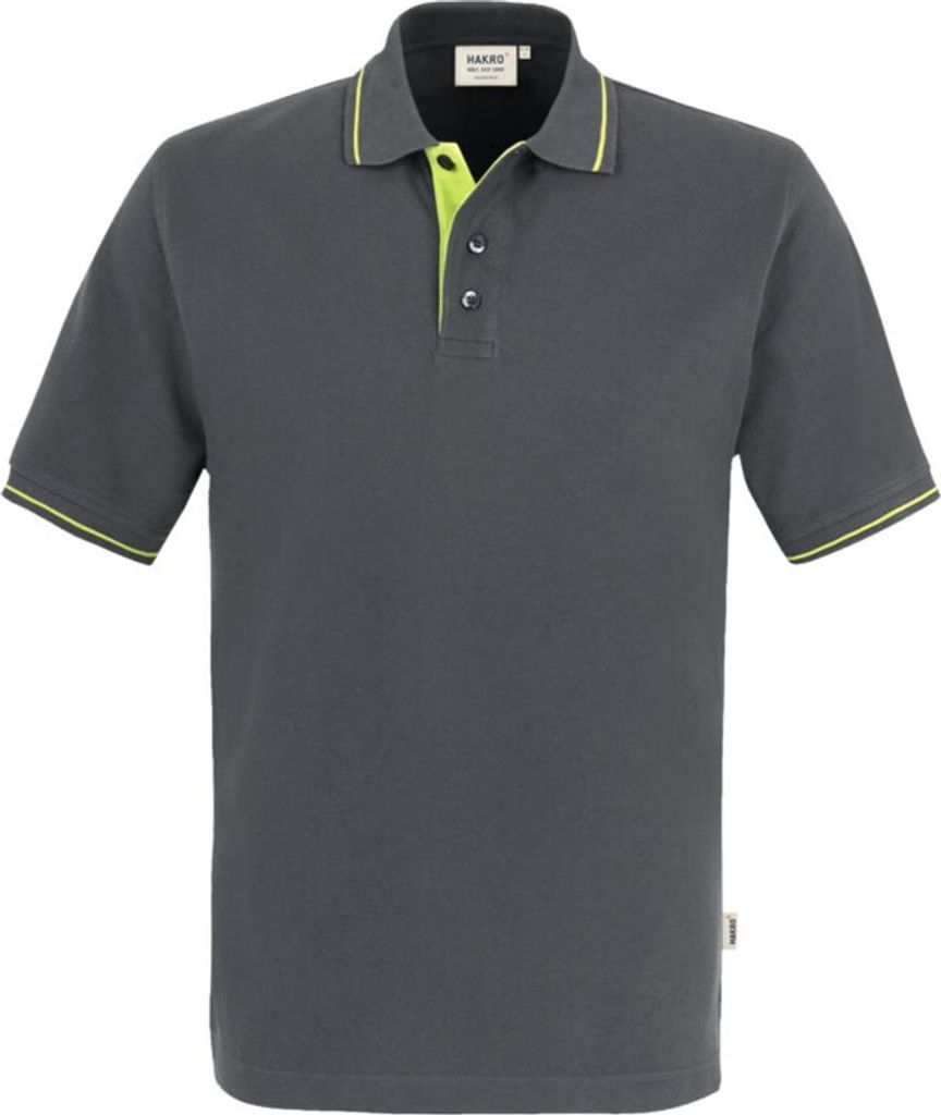 HAKRO Poloshirt Casual Herren #803 Gr. 3XL anthrazit/kiwi Produktbild 