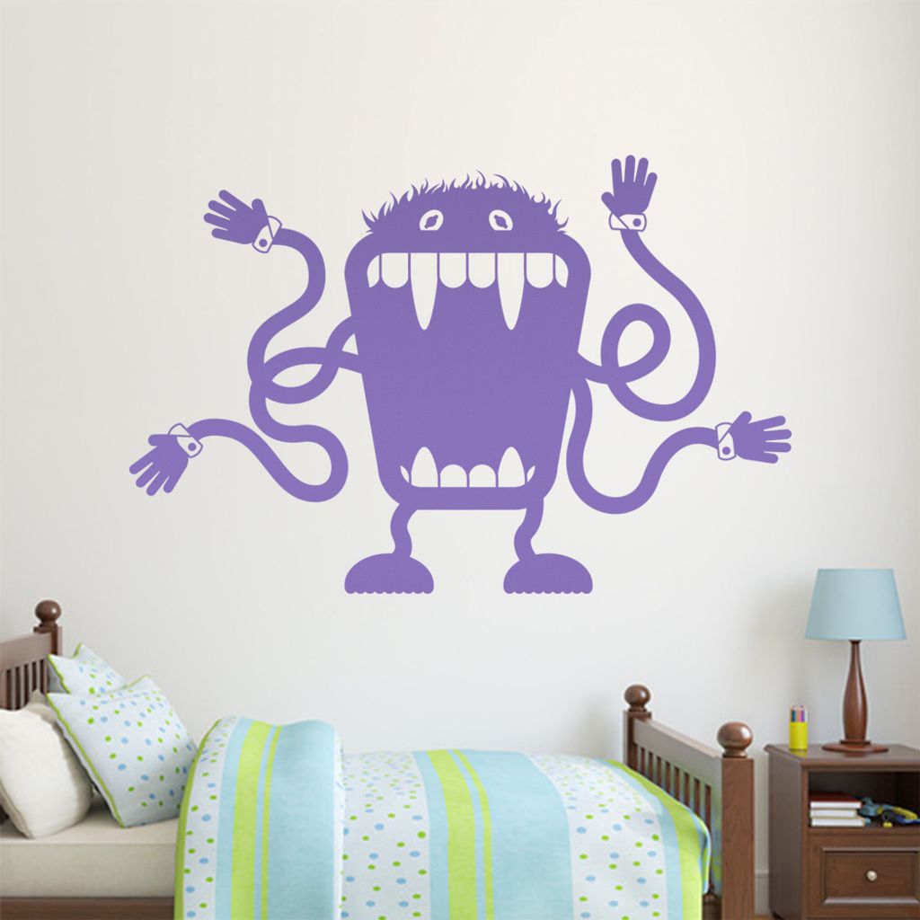 KIWISTAR Monster mit langen Armen Wandtattoo in 6 Größen - Wandaufkleber Wall Sticker - Dekoration, Küche, Wohnzimmer, Schlafzimmer, Badezimmer