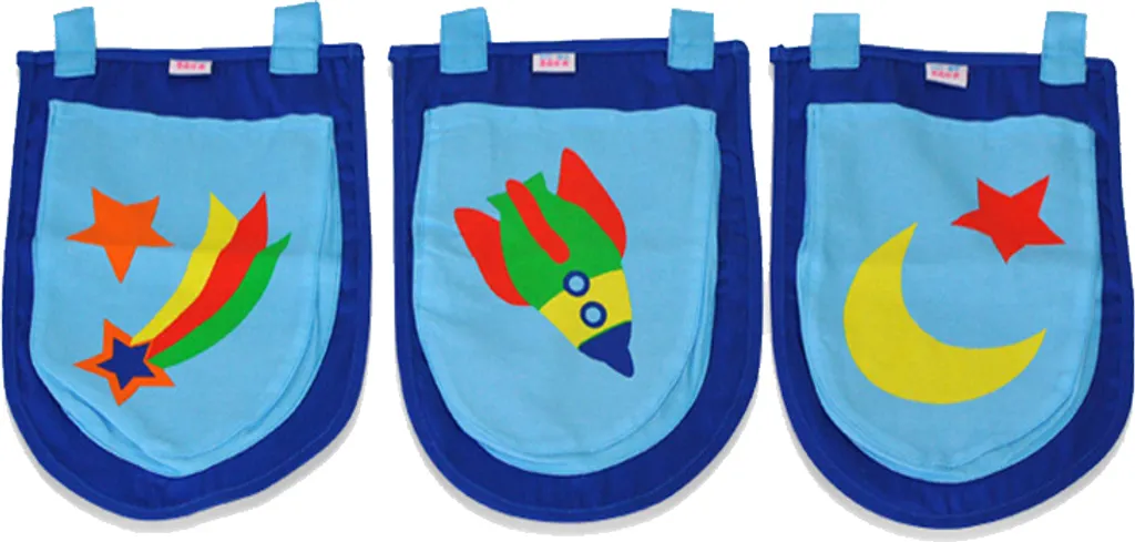 Sac de rangement en coton respirant bleu Astro, pack de 3 protections