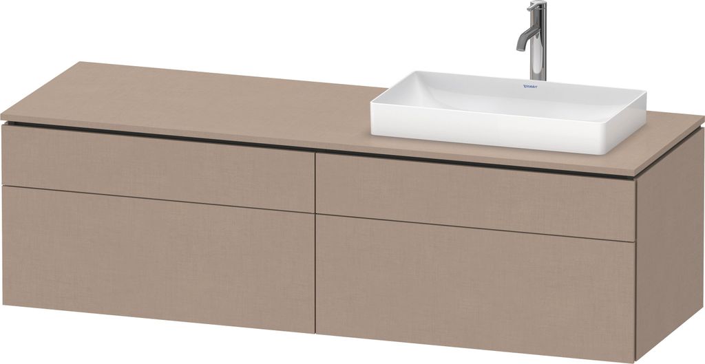 Waschtischunterschrank DURAVIT L-Cube BxHxT 162 x 48,2 cm x 55 cm Frontfarbe Leinen beige matt ohne Waschtisch rechts LC