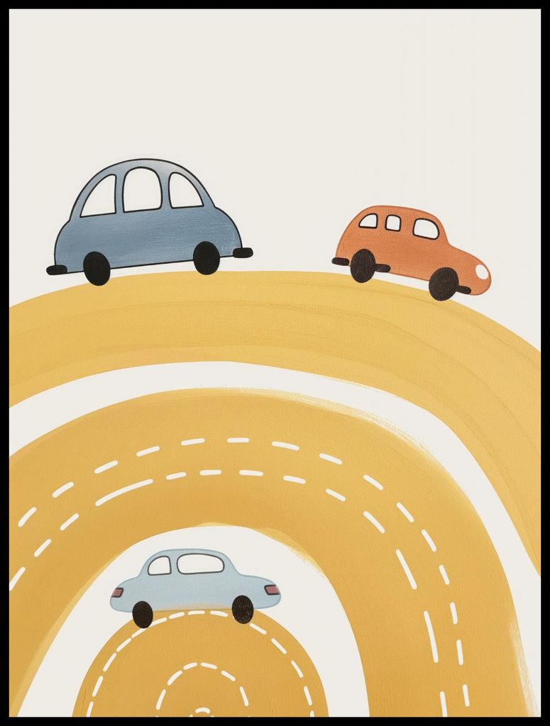 Plakat 60x80cm Muster für Kinder, Mädchen und Jungen - Autos