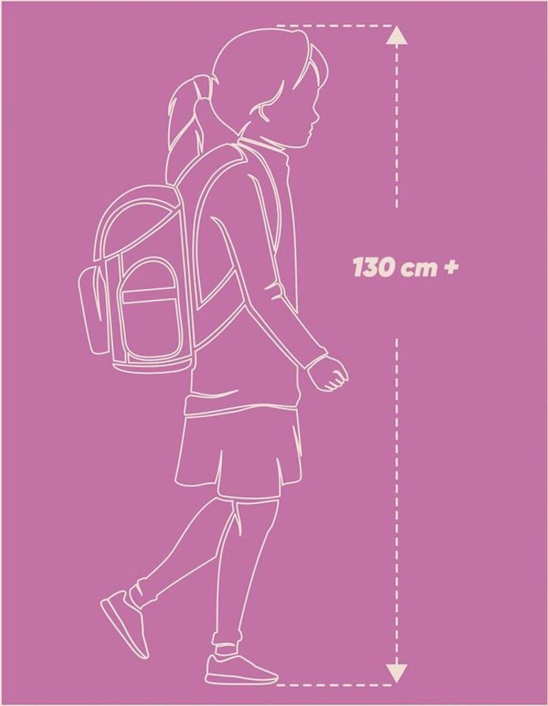 Baagl Schulrucksack für Mädchen Teenager - Skateboard Produktbild 12