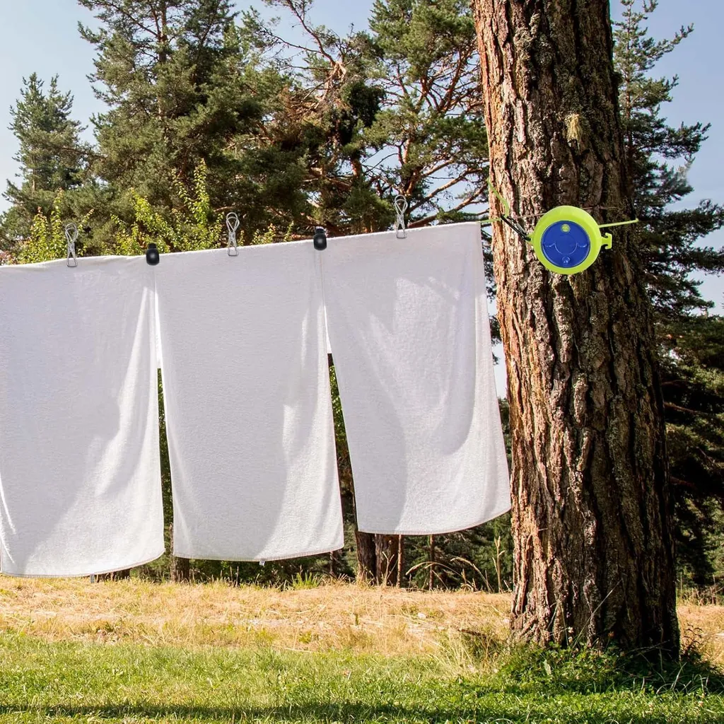 Étendoir à linge portable rétractable 10m idéal pour les vacances