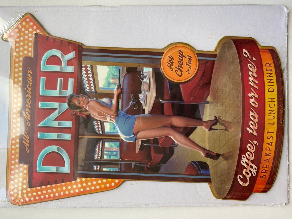 PinUp12, Diner, Schild aus Blech 30x45 cm
