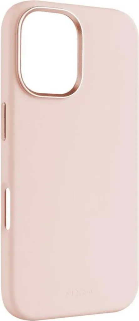Coque silicone iPhone 16 anti-rayures et compatible MagSafe rose