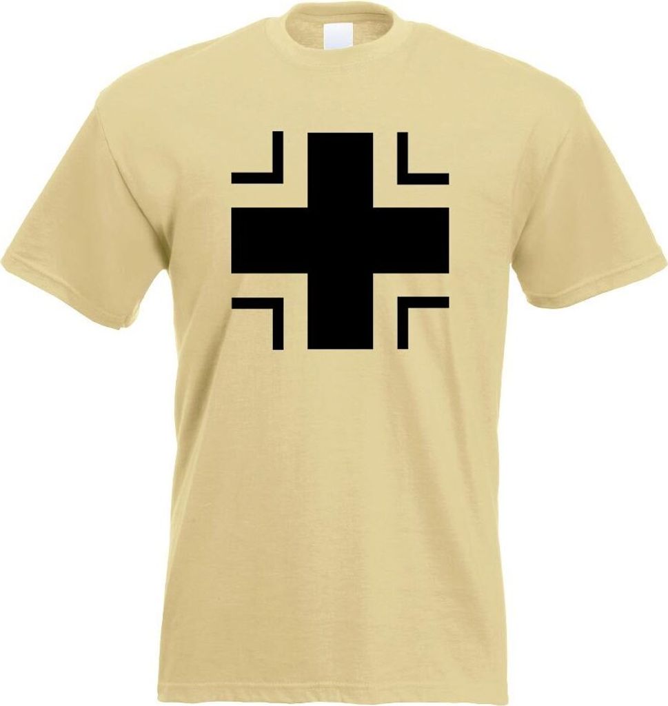 Kiwistar - T-Shirt - Khaki - Bundeswehr Kreuz Herren Funshirt Bedruckt Design Sprüche Spruch Motive - mit Motiv Bedruckt - Funshirt Design - Sport...