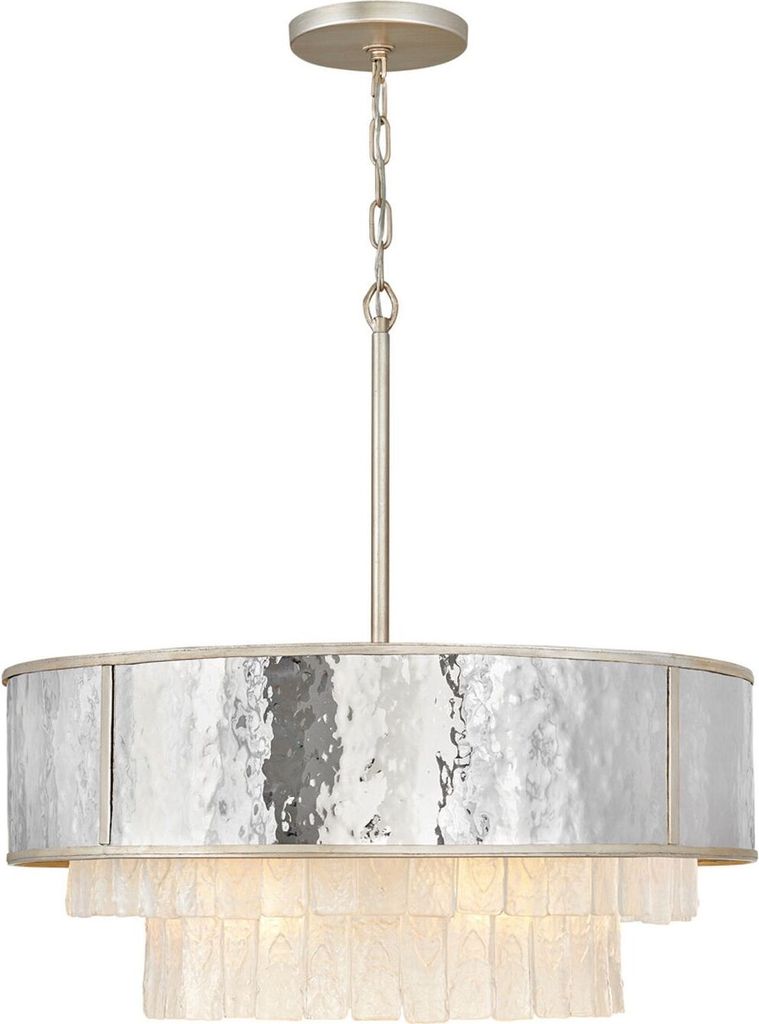 Hängelampe Ø 66 cm H: max. 386,2 cm in Creme-Gold Edelstahl Produktbild 