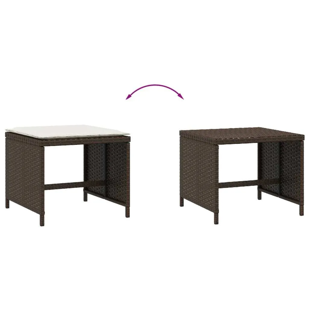 4 Sgabelli Giardino SYFAX Marroni: Comfort e Stile in Polyrattan - 6
