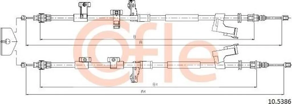 Câble de Frein COFLE 10.5386 en Acier Renforcé pour Kuga - OE 1805451