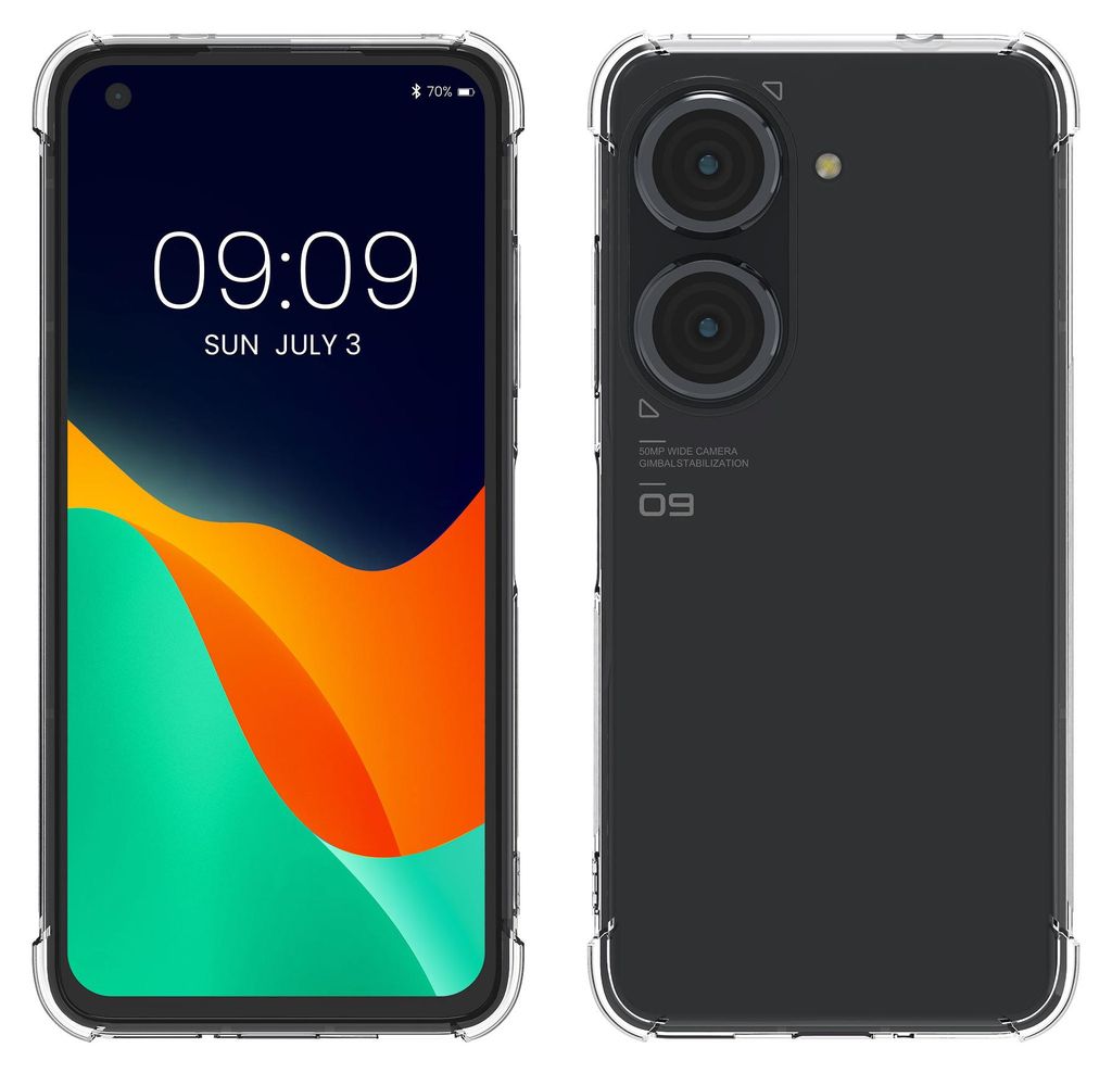 kwmobile Hülle kompatibel mit ASUS Zenfone 10 / Zenfone 9 - TPU Silikon Case - Ecken Schutz - Schutzhülle Cover Transparent