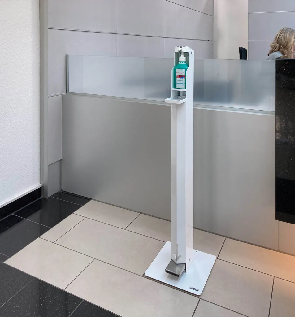 Distributeur désinfectant à levier coudé 0,5 l sur colonne stable - 3