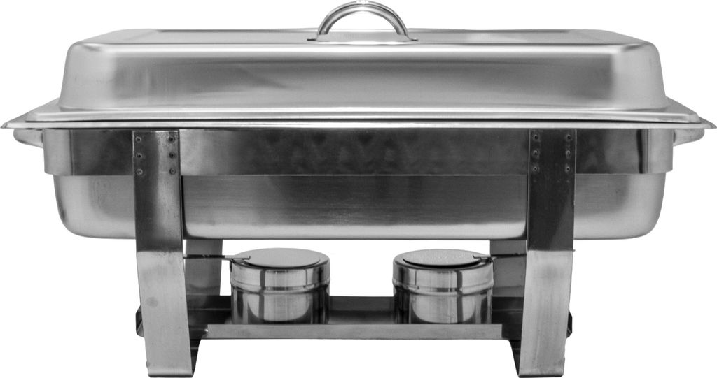 AcMax Chafing Dish Speisenwärmer Warmhaltebehälter GN-Behälter 65mm Deckel Edelstahl