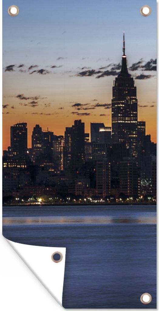 MuchoWow 30x60 cm Outdoor-Poster Gartendeko Sichtschutz Garten Poster für den Garten New York - Skyline - Amerika