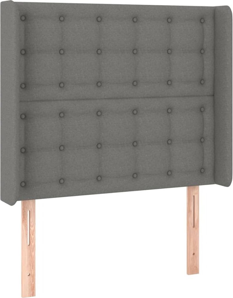 Kopfteil mit Ohren Dunkelgrau 103x16x118/128 cm Stoff