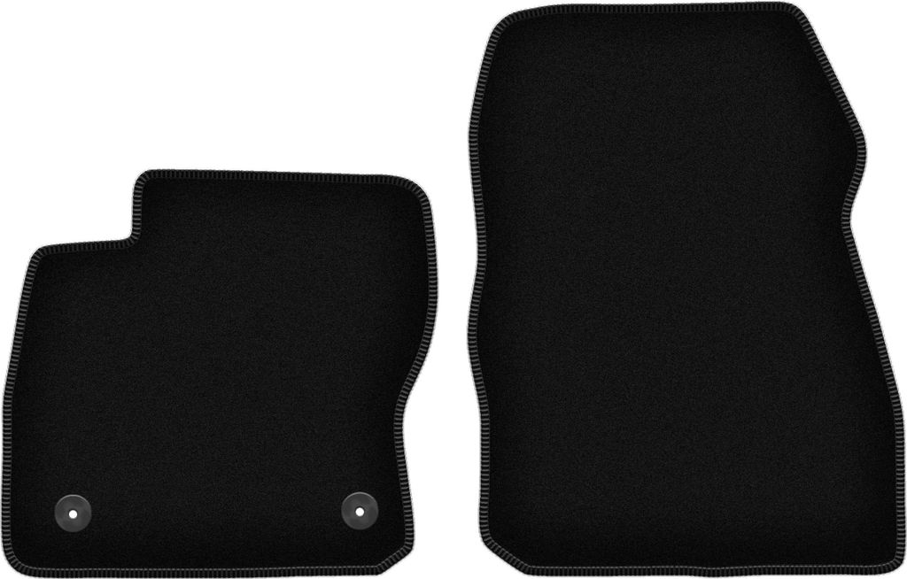 Wielganizator Velours-Autoteppiche vorne – passend für Ford Focus MK3 USA (Limousine, Kombi, Bj. 2010-2019) – schwarz, passgenau, mit Befesti...