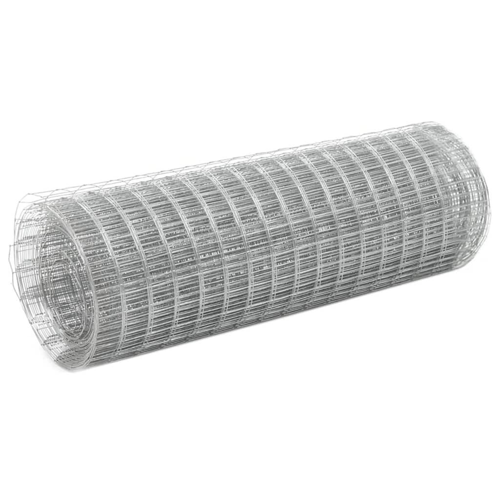 Vidaxl -Hühnerdraht 25x0,5 M galvanisé Stahl Silberfarbe Image du produit 