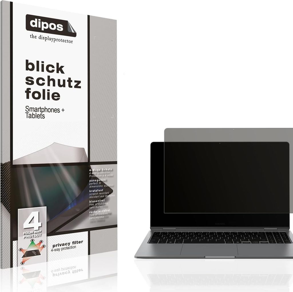 Blickschutzfolie für Samsung Galaxy Book 5 Pro 360 16 Zoll matt Schutzfolie Folie Display Schutz dipos