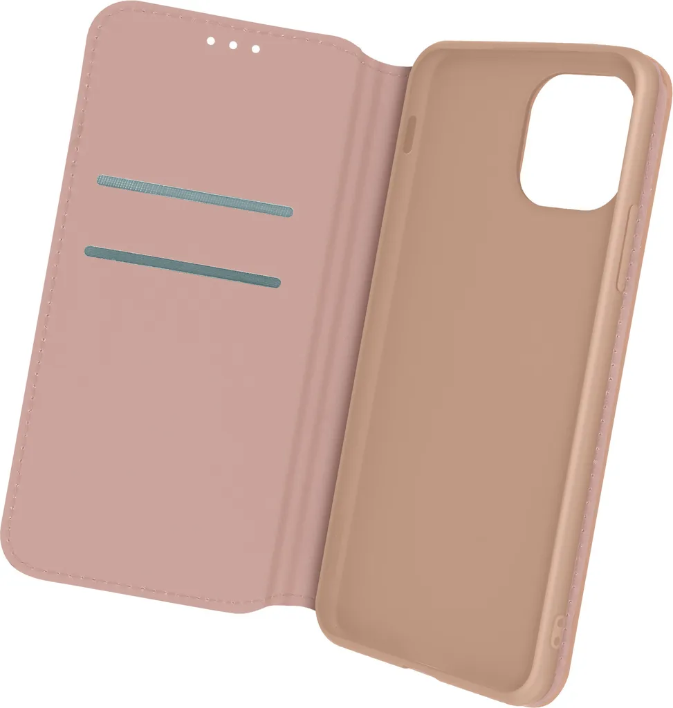 Custodia iPhone 12 Pro Max Oro Rosa - Flip Cover Shockproof Ecopelle