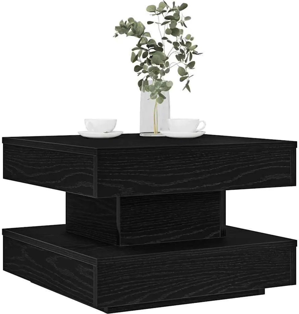 Tavolino Nero 50x50x34,5 cm Girevole - Mobile Soggiorno Stabli Möbel