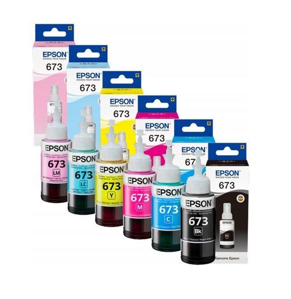 Epson Tinte T673 6x 70ml CMYK+LC+LM Originalset C13T67314A, Produktbild 