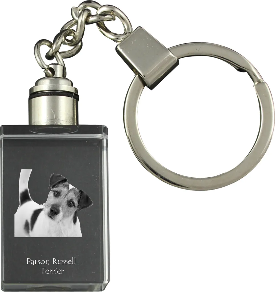 Parson Russell Terrier - Portachiavi in cristallo con foto del cane, portachiavi luminoso, regalo unico del marchio Art-Dog