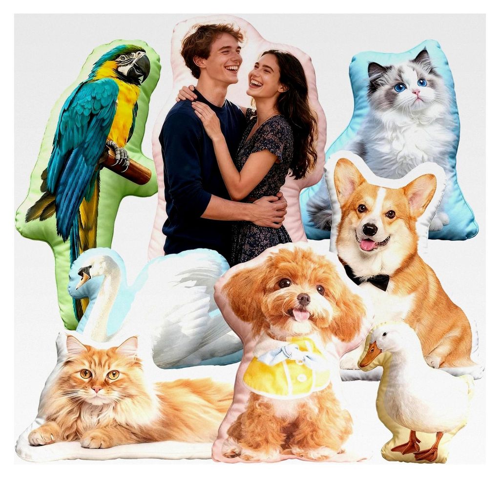 Kissen mit Foto bedrucken lassen - Individuelles Kissen mit Haustieren, Menschen und mehr, Personalisierte Geschenke für Anlässe wie Weihnachten,...
