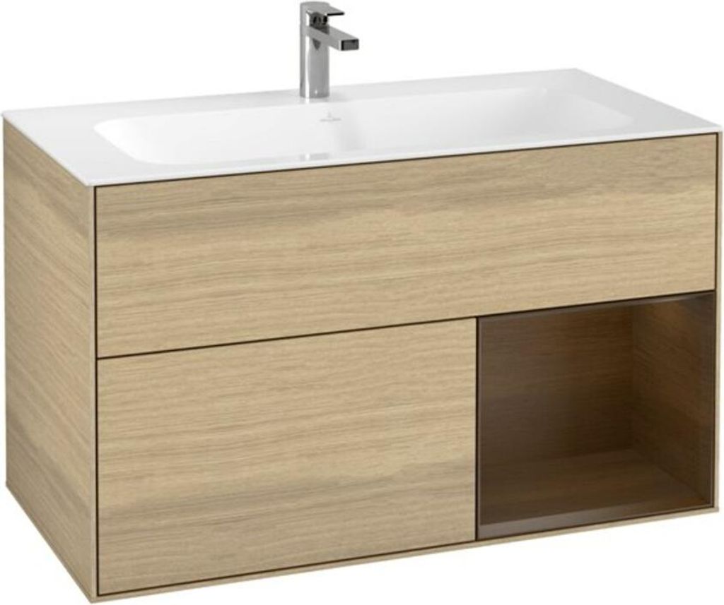 V&B Waschtischunterschrank Finion Regal rechts Walnut veneer, Oak Veneer