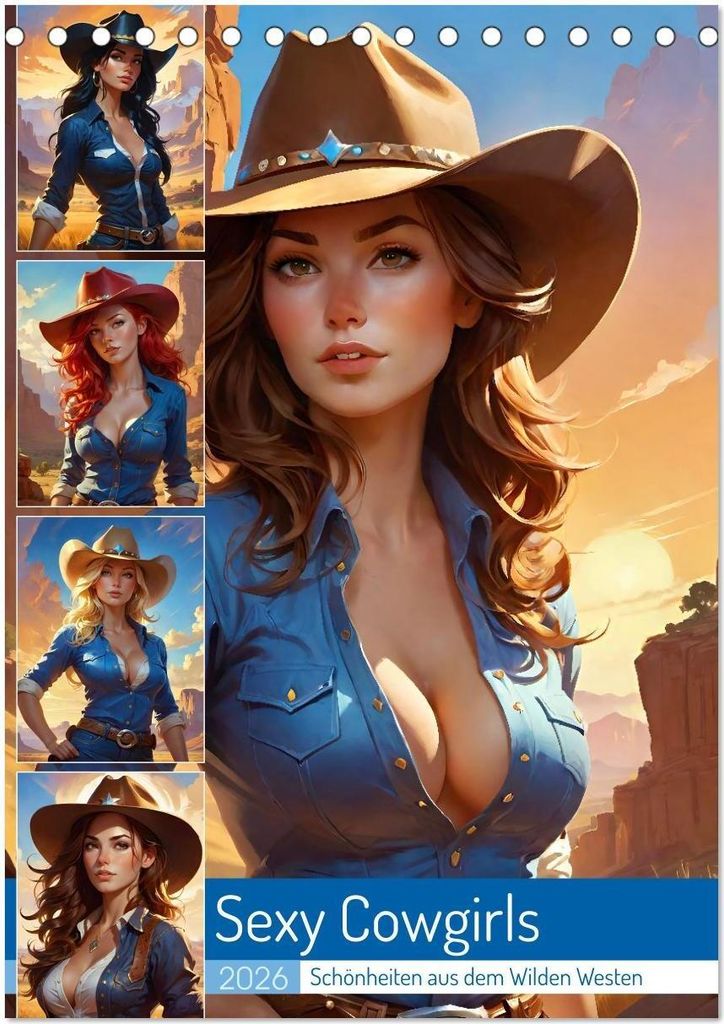 Sexy Cowgirls. Schönheiten aus dem Wilden Westen (Tischkalender 2026 DIN A5 hoch), CALVENDO Monatskalender