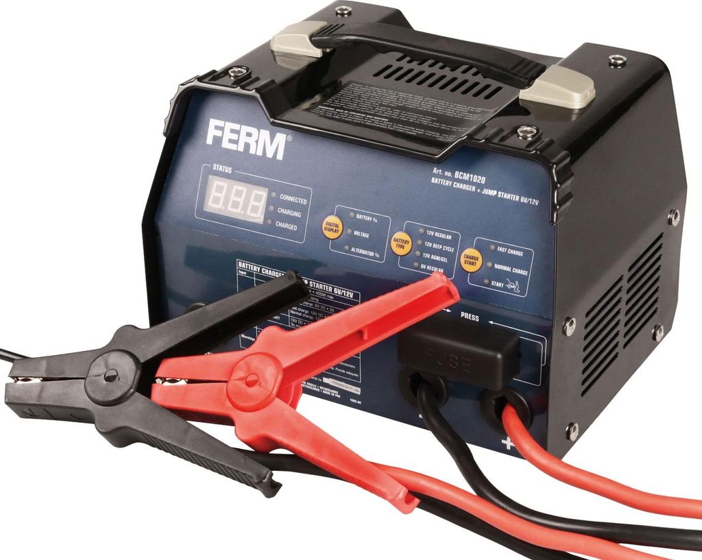 FERM Batterieladegerät 6 V/12 V 12 A BCM1020