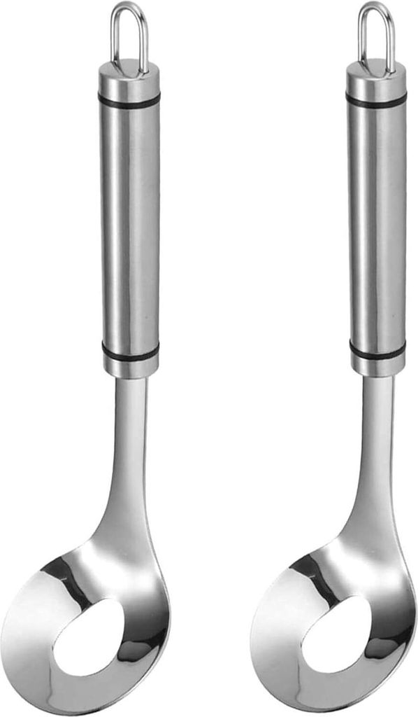 Frikadellen-Maker, 2 Stück Edelstahl-Löffel, antihaftbeschichtet, mit Loch, langer Griff, zum Kochen, für Küchen, Esszimmer, Heimwerken