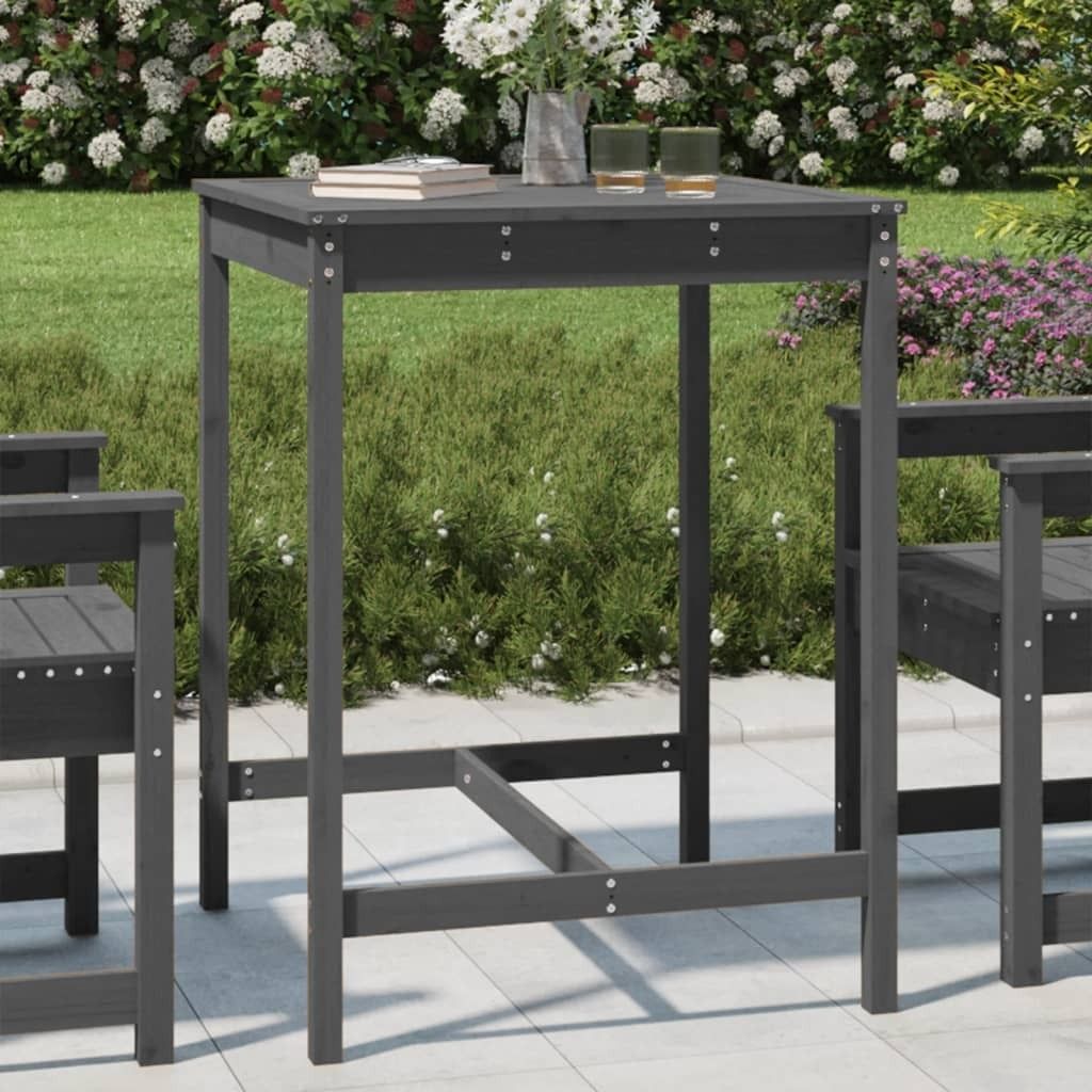Maison Exclusive - Gartentisch Grau 82,5x82,5x110 cm Massivholz Kiefer